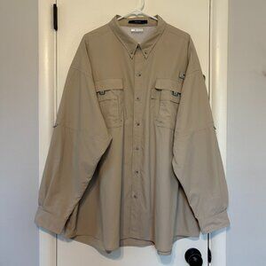 Columbia PFG Men's Classic Bahama II Fishing Hiking Camping Trail Shirt 4XB Tan